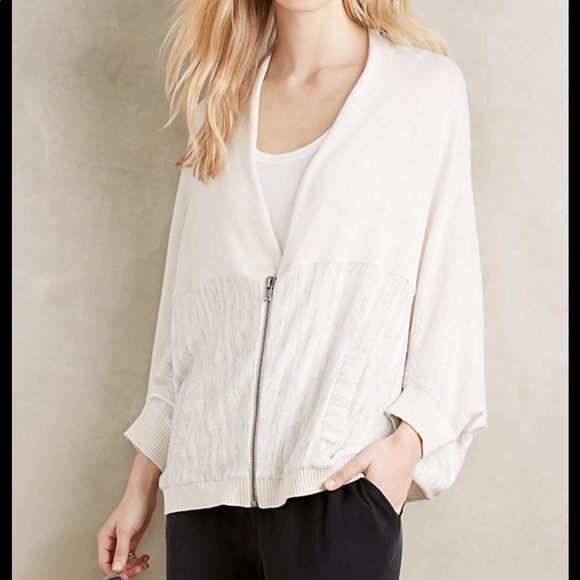 Anthropologie Moth Zip Front Cardigan Sweater Wrap - Picture 3 of 6